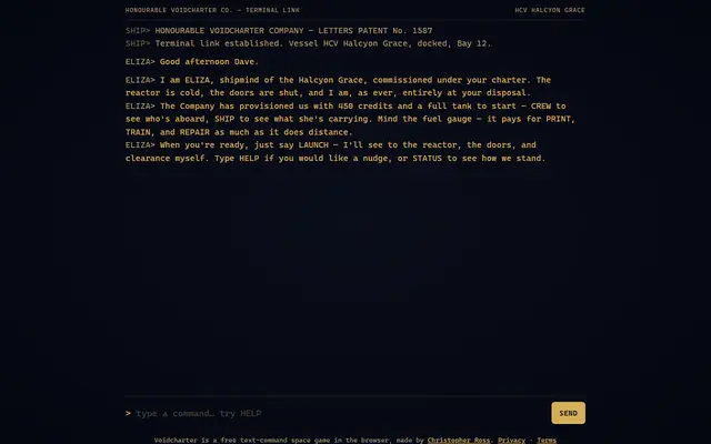 Screenshot of voidcharter.com